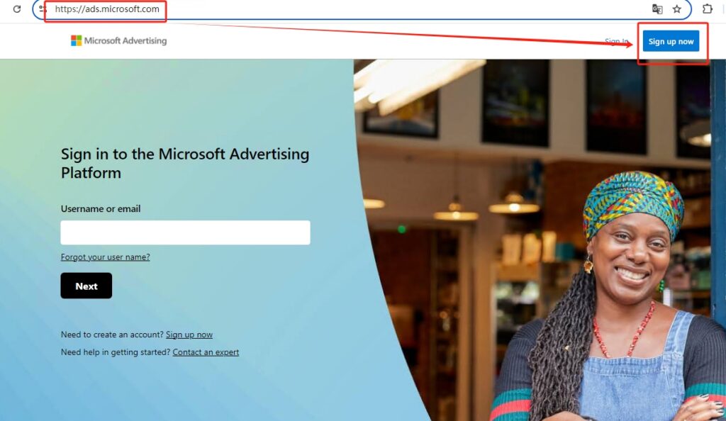 Microsoft Advertising 注册